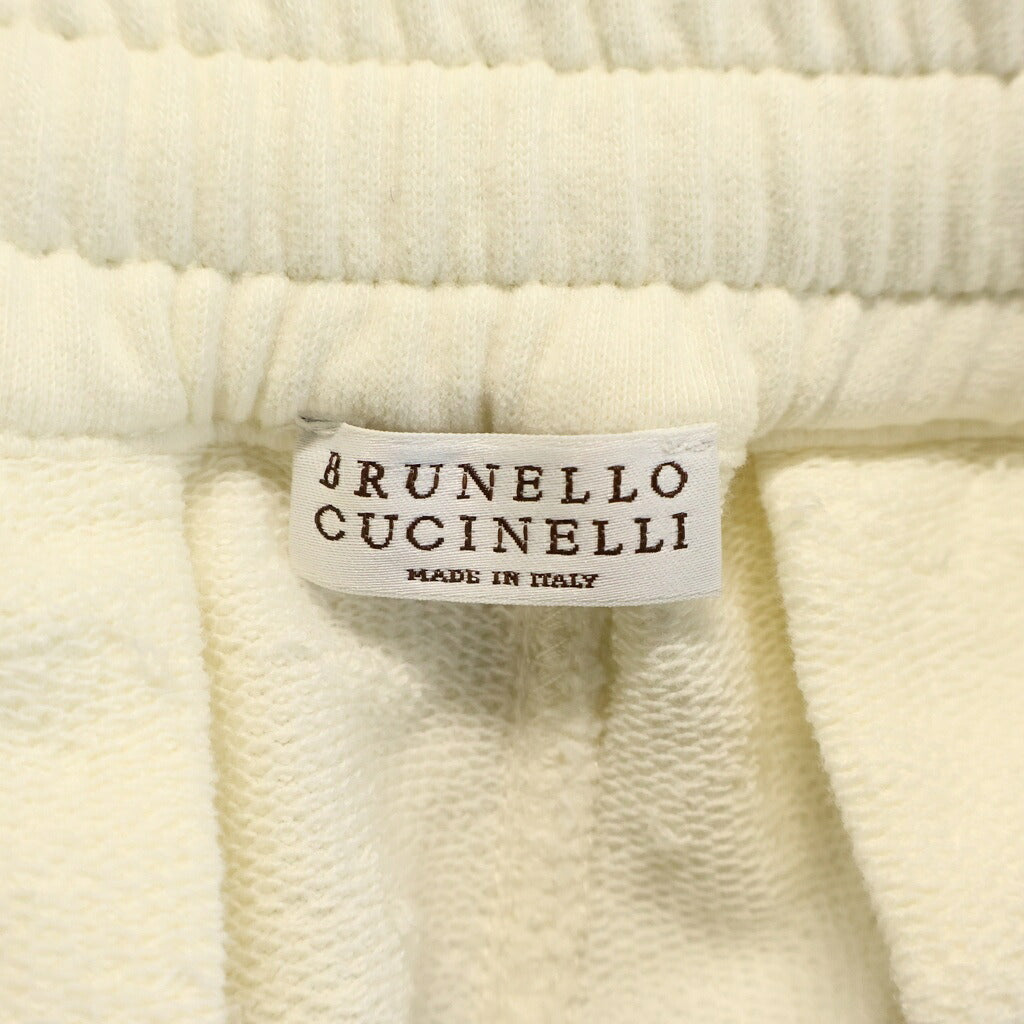 BRUNELLO CUCINELLI(ブルネロクチネリ) ウエストドローコード スウェットカーゴパンツ ホワイト