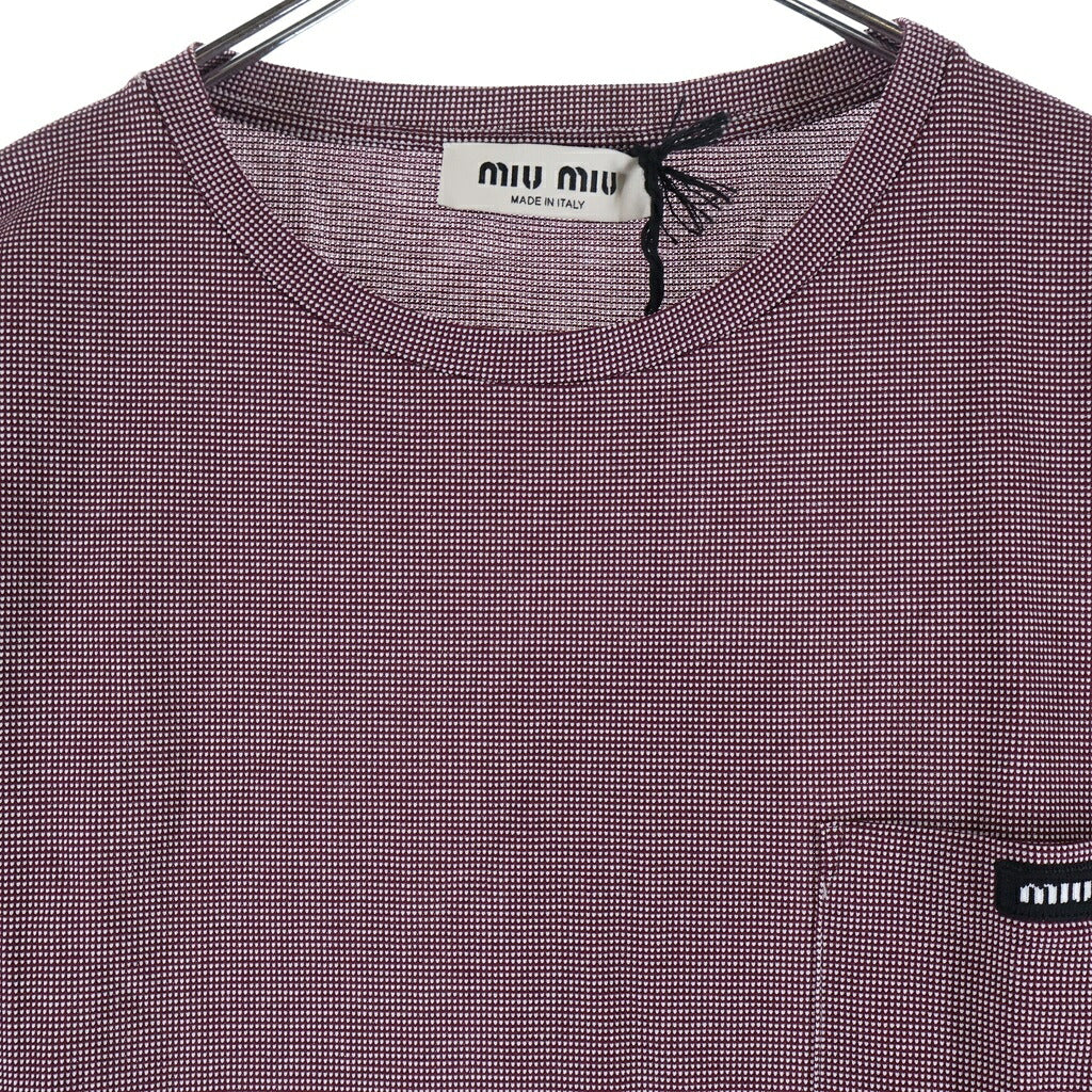 miumiu(ミュウミュウ) ジャガード 長袖Tシャツ ロンT ボルドー MJLA47 S000
