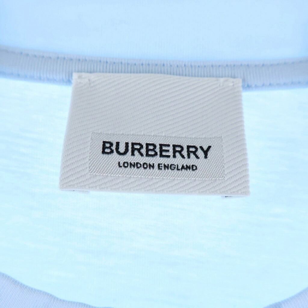 BURBERRY(バーバリー) ロゴプリント コットン クルーネック 半袖Tシャツ カットソー ライトブルー 8026475
