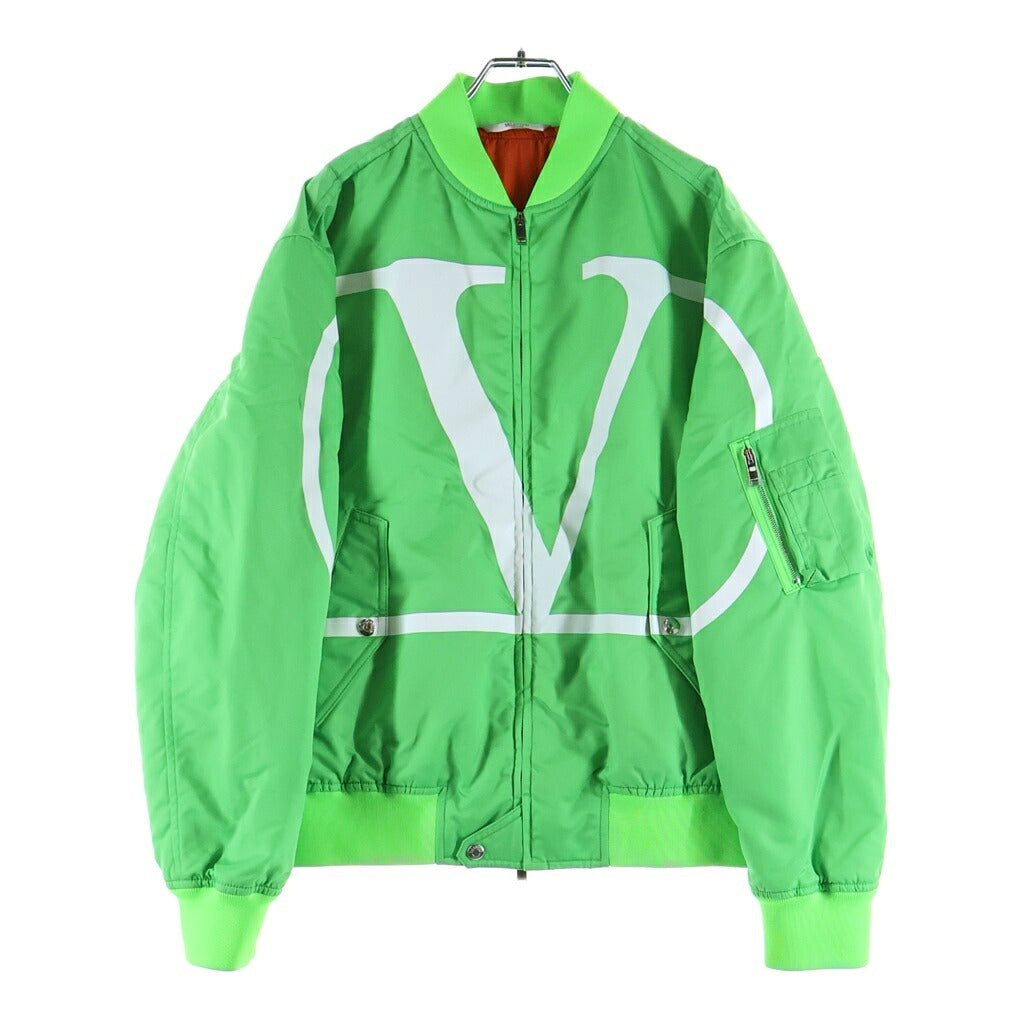 VALENTINO(ヴァレンティノ) 19AW VLogo Print Bomber Jacket Vロゴプリント ナイロン ボンバージャケット ブルゾン グリーン UV3CIF156G9