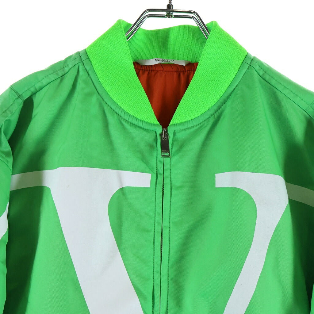 VALENTINO(ヴァレンティノ) 19AW VLogo Print Bomber Jacket Vロゴプリント ナイロン ボンバージャケット ブルゾン グリーン UV3CIF156G9