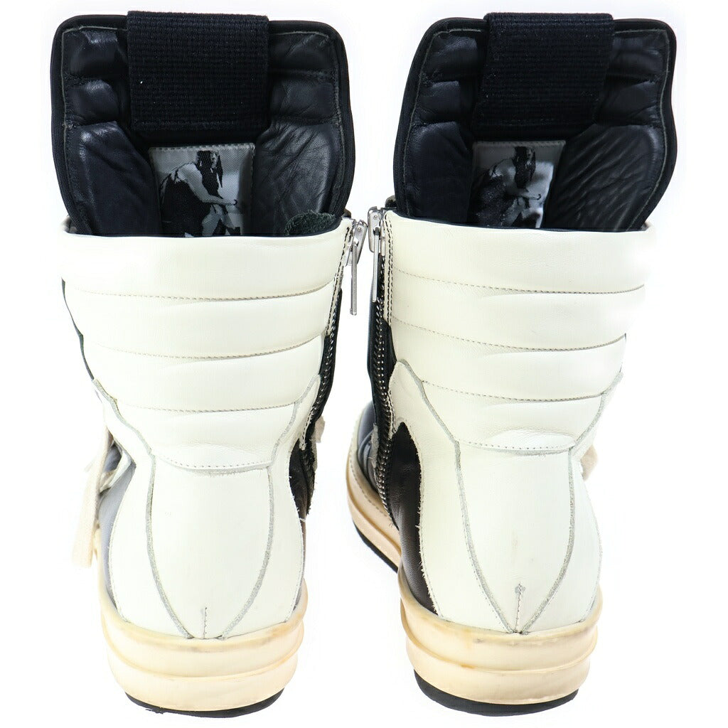 Rick Owens(リックオウエンス) GEOBASKET ジオバスケット レザーハイカットスニーカー ブラック/ホワイト