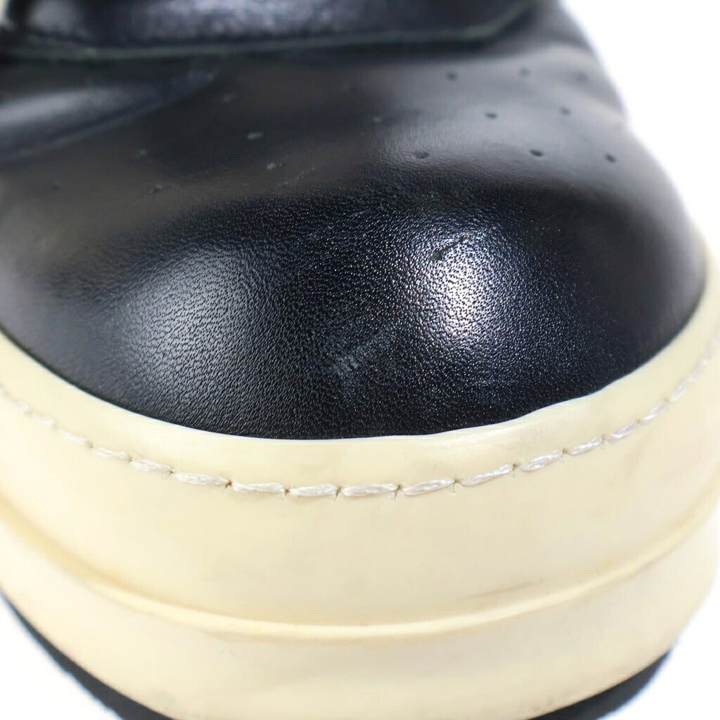 Rick Owens(リックオウエンス) GEOBASKET ジオバスケット レザーハイカットスニーカー ブラック/ホワイト