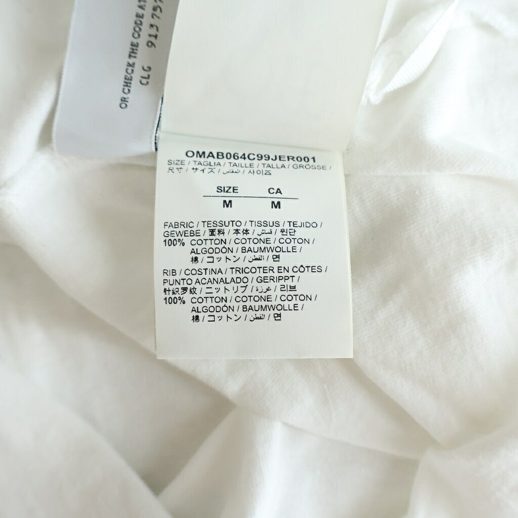OFF-WHITE(オフホワイト) Diag Graphic Sleeve Tee ダイアグ グラフィック スリーブ クルーネック 長袖Tシャツ カットソー ホワイト OMAB064CC99JER001