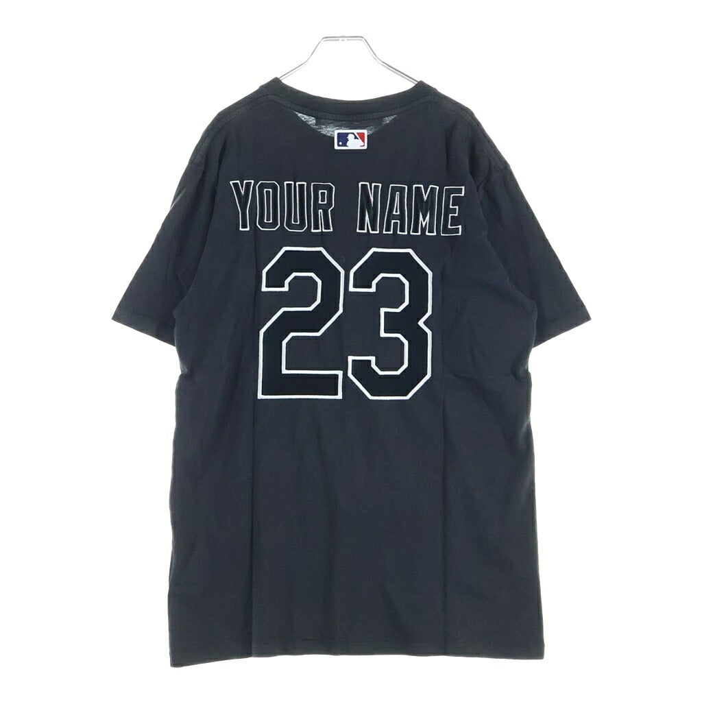 OFF-WHITE(オフホワイト) ×MLB CHICAGO WS SS TEE シカゴ ホワイトソックス コラボ ナンバリング刺繍 クルーネック 半袖Tシャツ カットソー ブラック OMAA027G21JER006