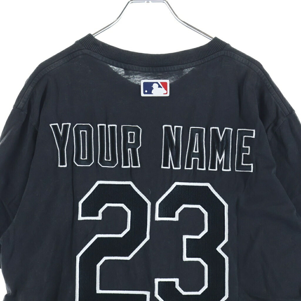 OFF-WHITE(オフホワイト) ×MLB CHICAGO WS SS TEE シカゴ ホワイトソックス コラボ ナンバリング刺繍 クルーネック 半袖Tシャツ カットソー ブラック OMAA027G21JER006