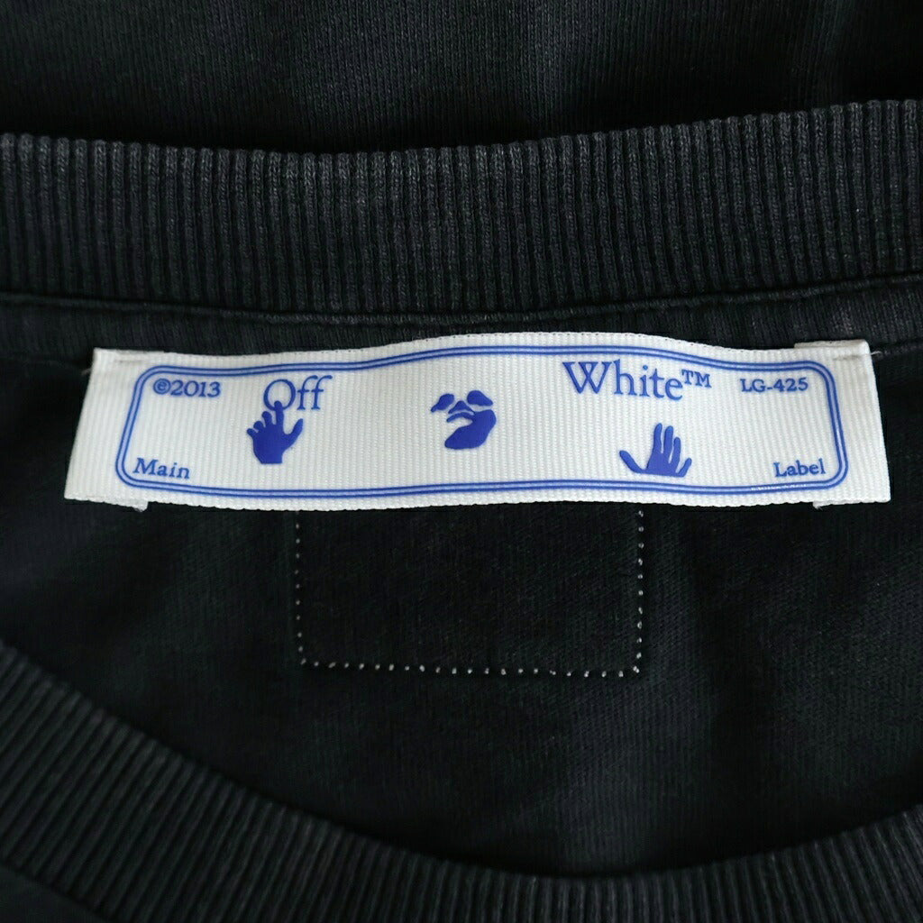 OFF-WHITE(オフホワイト) ×MLB CHICAGO WS SS TEE シカゴ ホワイトソックス コラボ ナンバリング刺繍 クルーネック 半袖Tシャツ カットソー ブラック OMAA027G21JER006