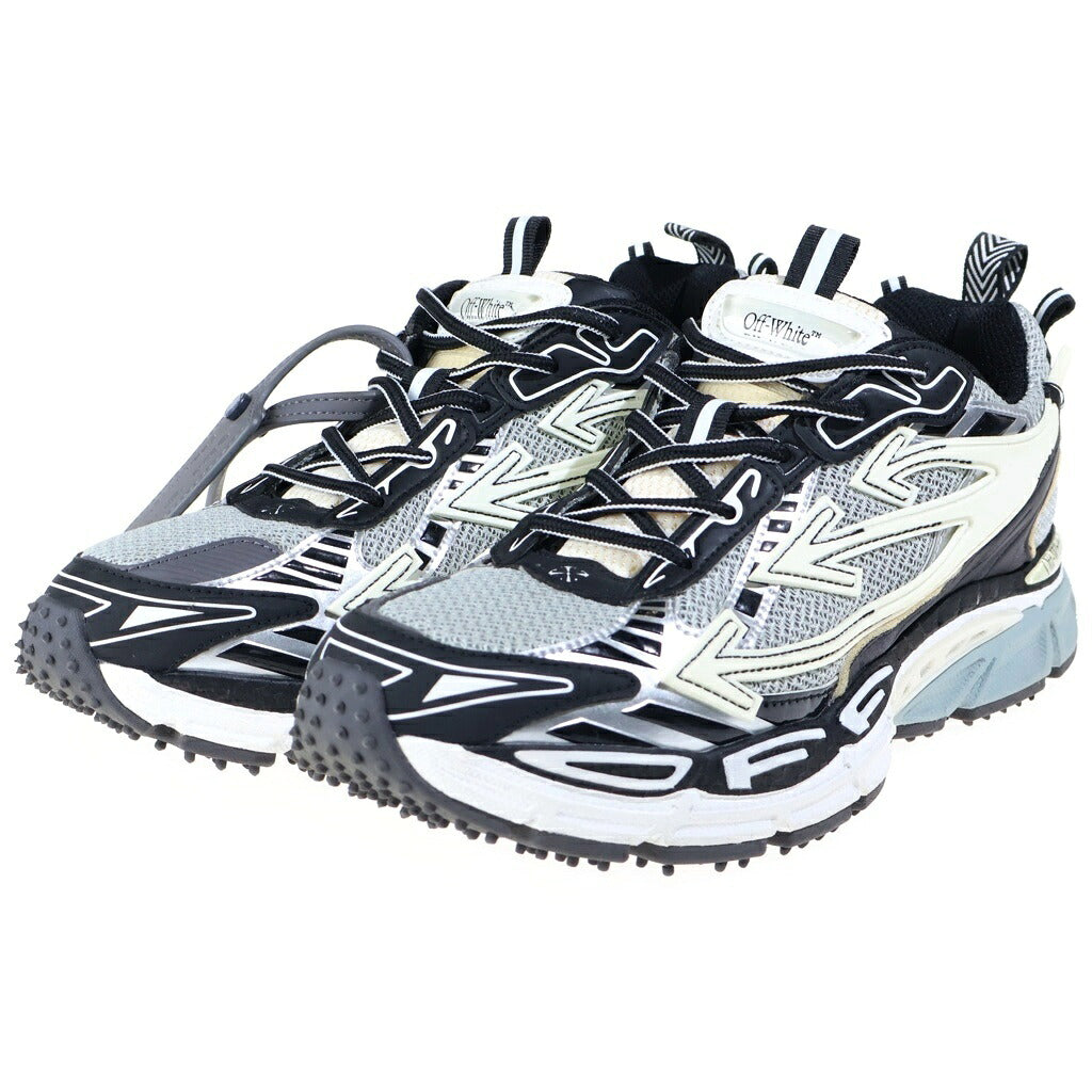 OFF-WHITE(オフホワイト) BE RIGHT BACK ビー ライト バック メッシュ ローカットスニーカー ホワイト/ブラック OMIA295F24FAB0010145