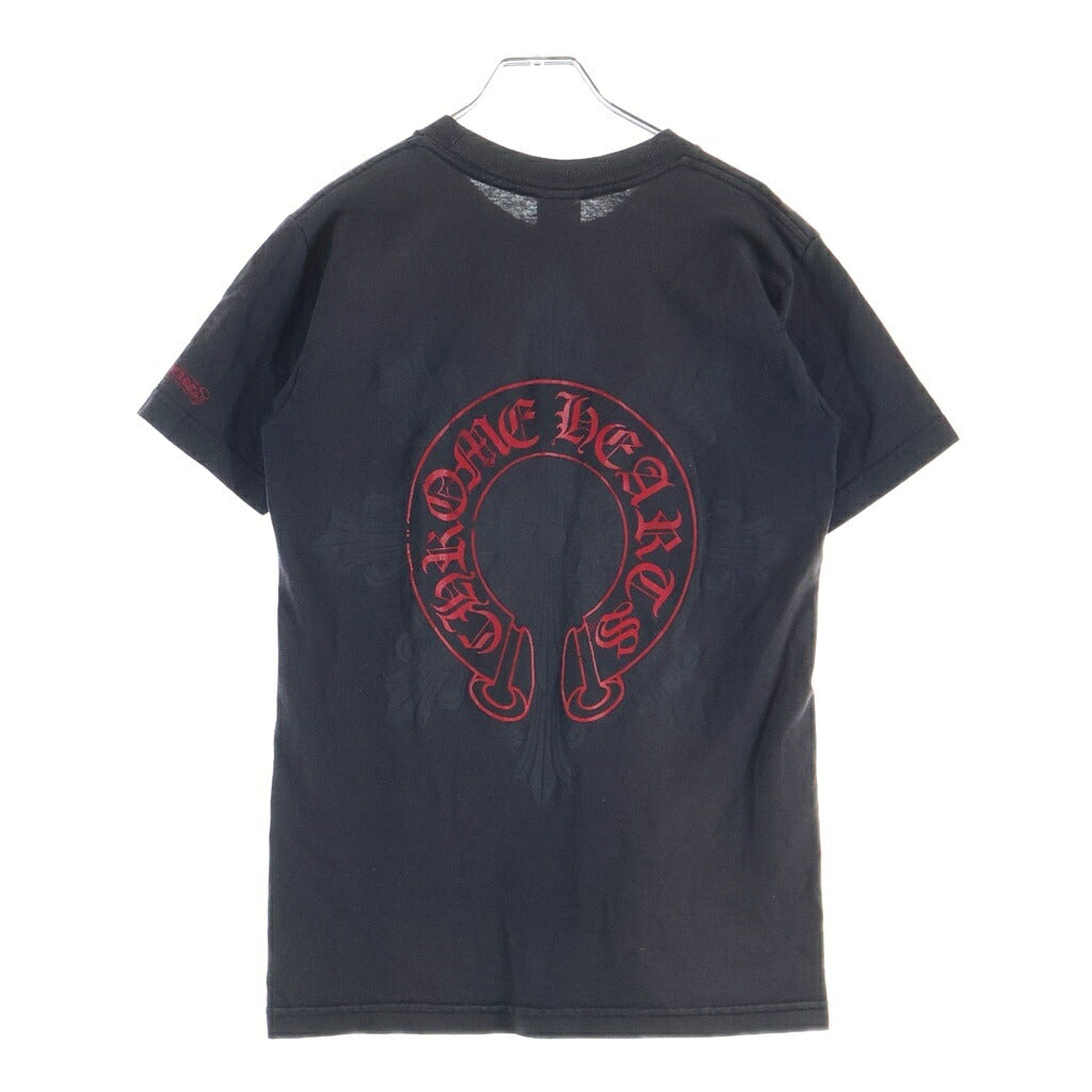CHROME HEARTS(クロムハーツ) OLD FLORAL CROSS S/S Tee ホースシュー フローラルクロスプリント 半袖Tシャツカットソー ブラック