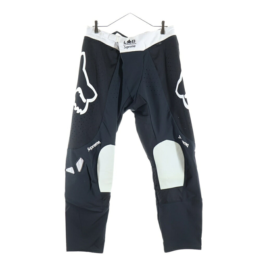 SUPREME(シュプリーム) 18SS ×Fox Racing Moto Pant フォックスレーシング ロゴラバーパッチデザイン モト パンツ ブラック/ホワイト