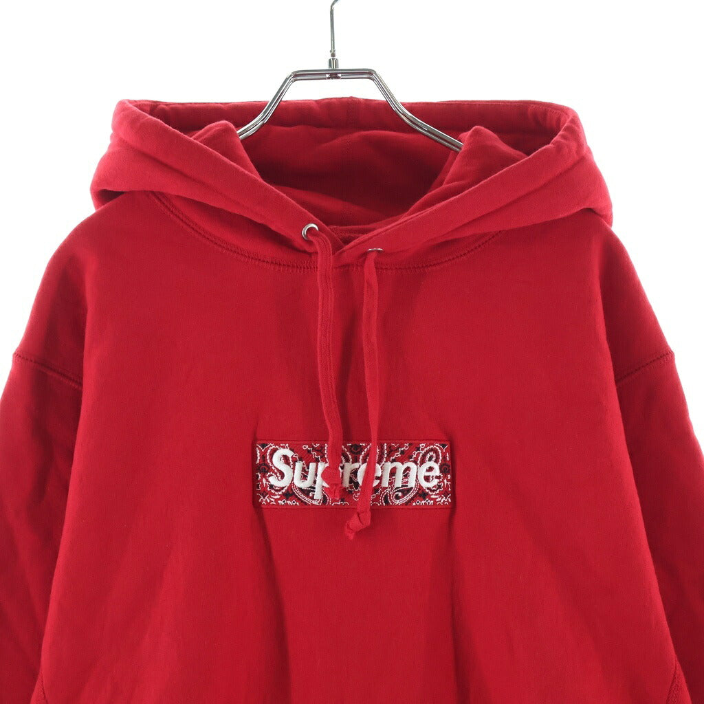SUPREME(シュプリーム) 19AW Bandana Box Logo Hooded Sweatshirt バンダナボックスロゴ フーデッド スウェット プルオーバー パーカー レッド