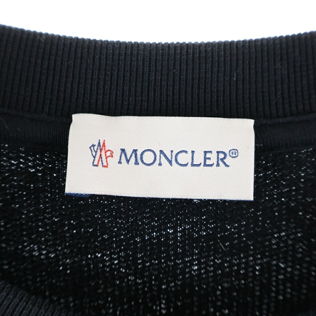 MONCLER(モンクレール) 22SS MAGLIA GIROCOLLO スタッズロゴプリント クルーネック スウェットシャツ プルオーバー ブラック H10918G00013 809KR