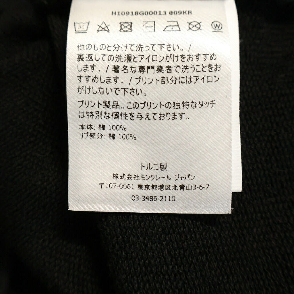 MONCLER(モンクレール) 22SS MAGLIA GIROCOLLO スタッズロゴプリント クルーネック スウェットシャツ プルオーバー ブラック H10918G00013 809KR