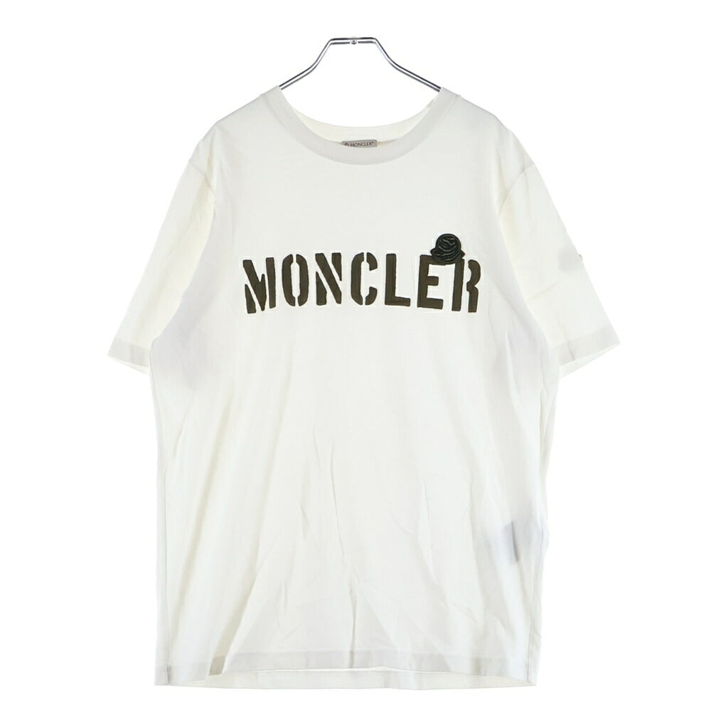 MONCLER(モンクレール) 23SS フロントロゴ クルーネック 半袖カットソー Tシャツ ホワイト I10918C00029 8390T