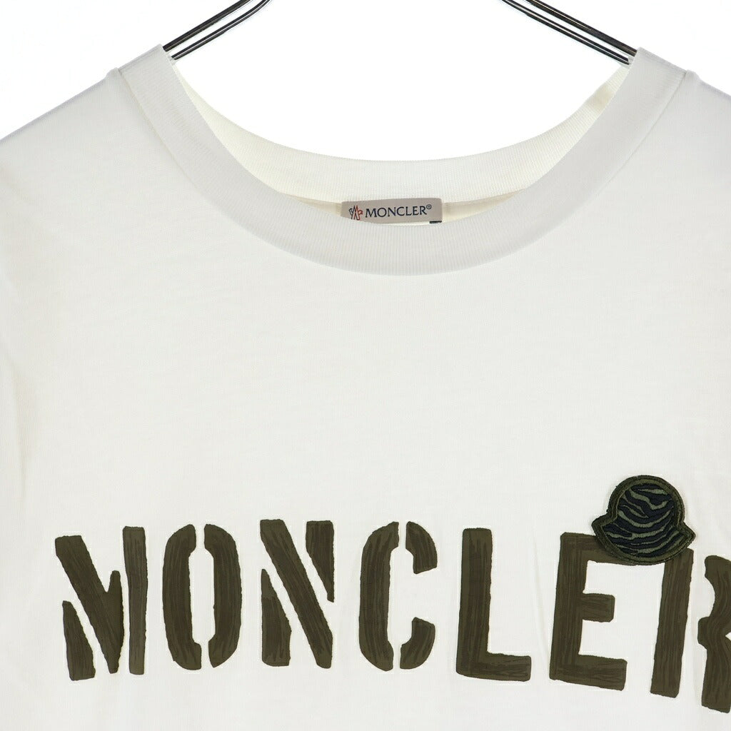 MONCLER(モンクレール) 23SS フロントロゴ クルーネック 半袖カットソー Tシャツ ホワイト I10918C00029 8390T