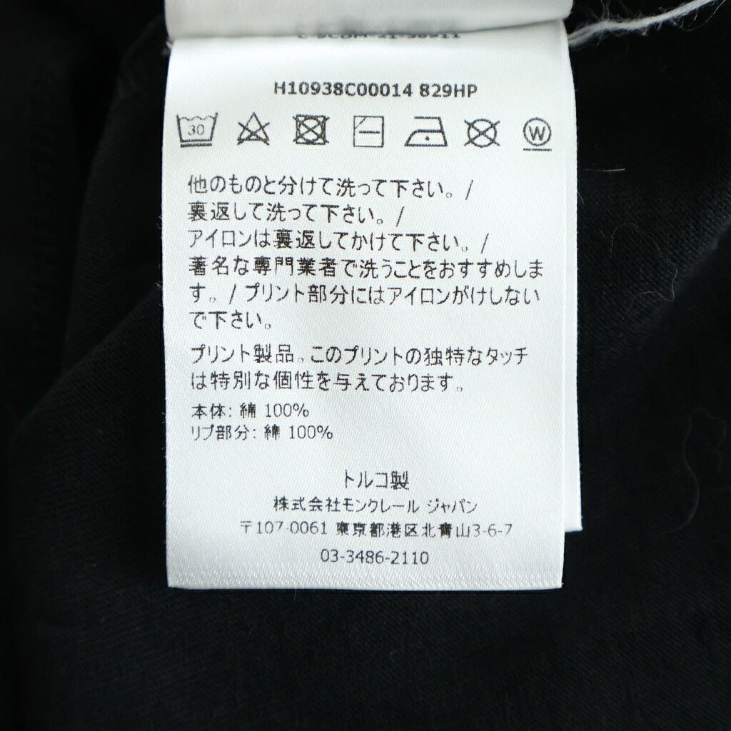 MONCLER(モンクレール) 22SS フロントプリント クルーネック 半袖カットソー Tシャツ ブラック H10938C00014 829HP