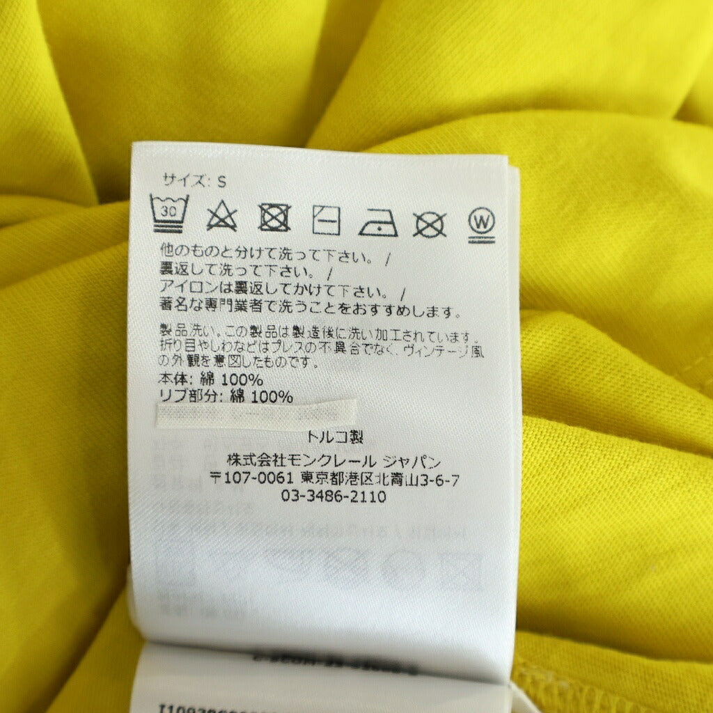 MONCLER(モンクレール) 23SS フロントロゴ クルーネック 半袖カットソー Tシャツ イエロー I10938C00009 829HP