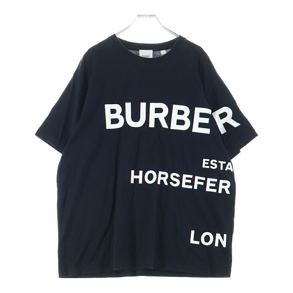 BURBERRY(バーバリー) ホースフェリー フロントプリント クルーネック 半袖カットソー Tシャツ ブラック 8040694