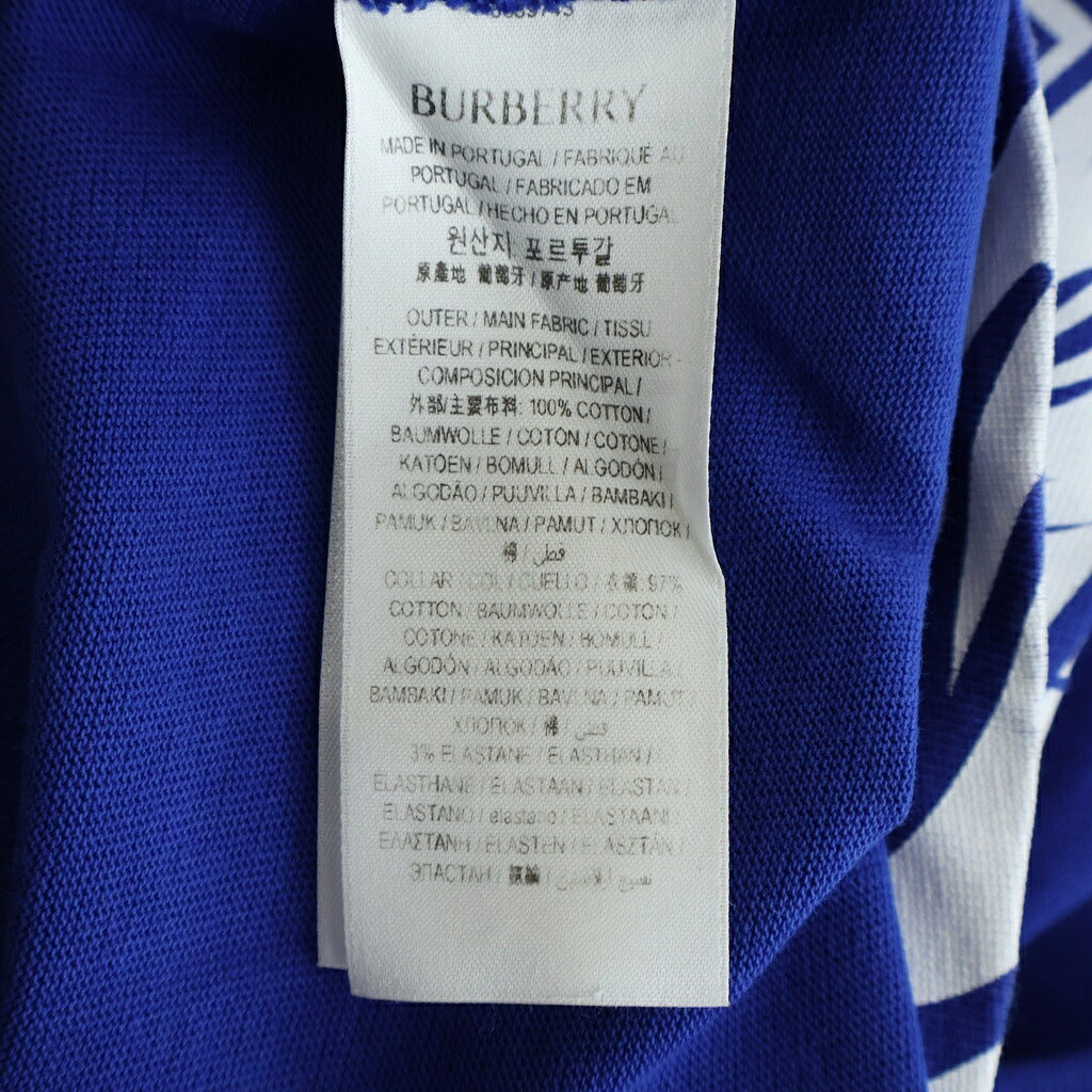 BURBERRY(バーバリー) フロントビッグプリント クルーネック 半袖カットソー Tシャツ ブルー/ホワイト 8089743