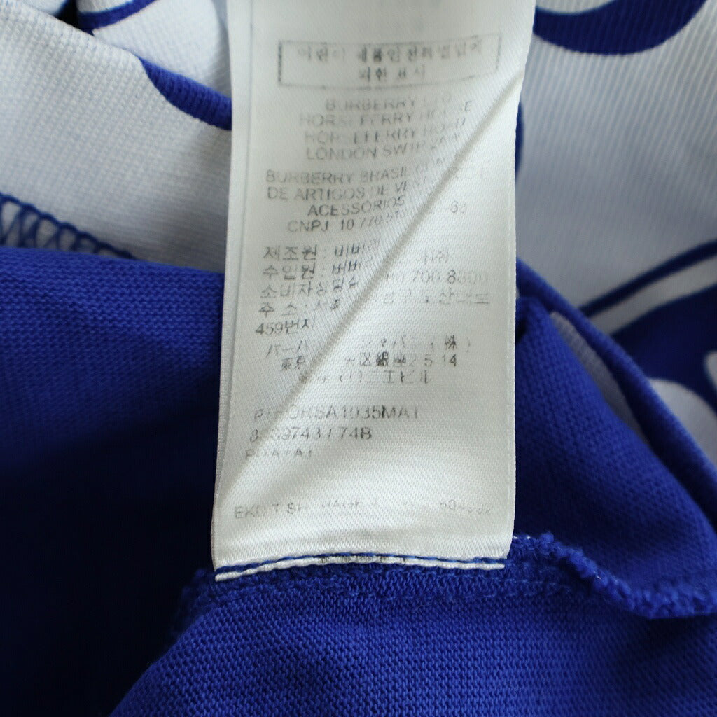 BURBERRY(バーバリー) フロントビッグプリント クルーネック 半袖カットソー Tシャツ ブルー/ホワイト 8089743