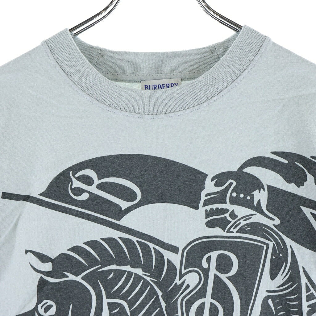 BURBERRY(バーバリー) フロントビッグプリント クルーネック 半袖カットソー Tシャツ グレー 8104019