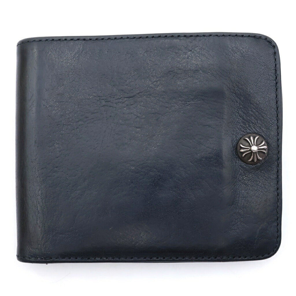 CHROME HEARTS(クロムハーツ) 1SNAP 1スナップ クロスボタンレザー コンタクトウォレット 財布 ブラック