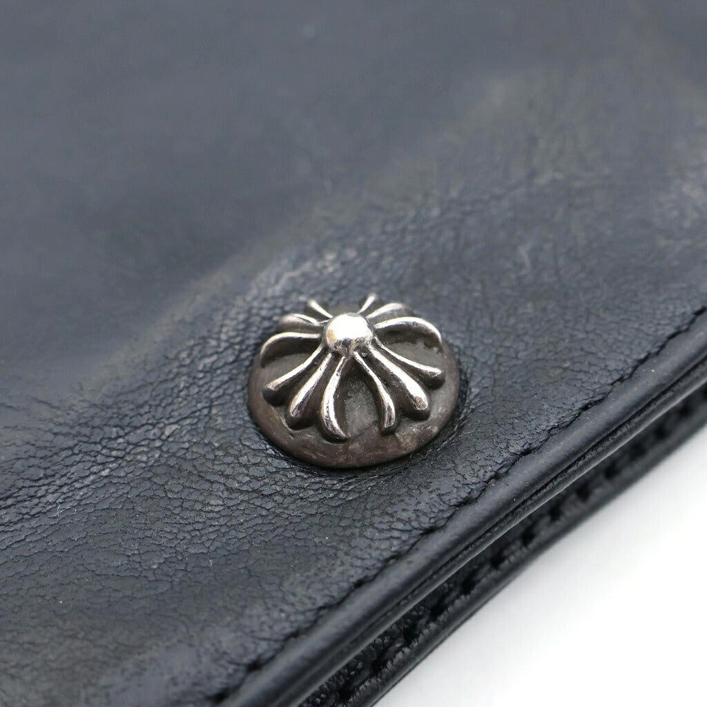 CHROME HEARTS(クロムハーツ) 1SNAP 1スナップ クロスボタンレザー コンタクトウォレット 財布 ブラック