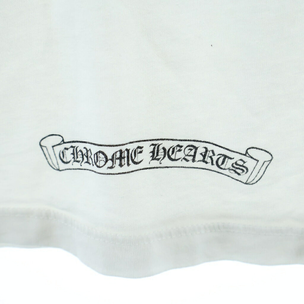 CHROME HEARTS(クロムハーツ) CH POLO SHIRT ロジウム加工 クロスボールボタン コットン 半袖ポロシャツ ホワイト