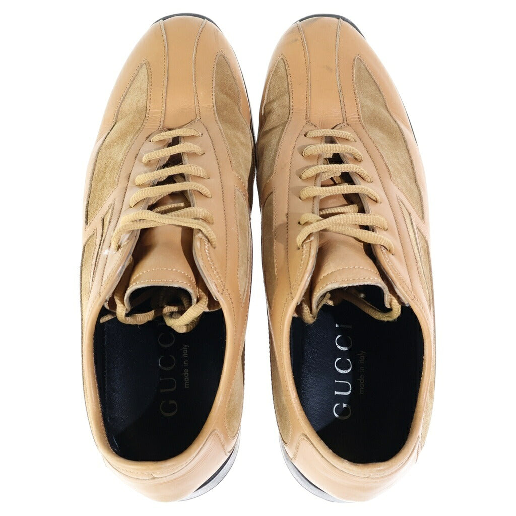 GUCCI(グッチ) レザー スエード ローカットスニーカー ベージュ 111 6107