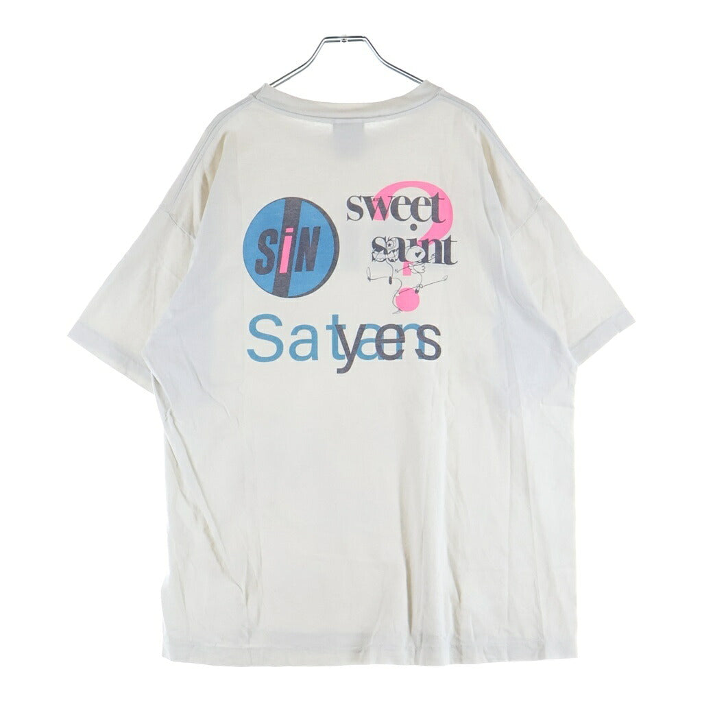 SAINT MICHAEL(セントマイケル) 24SS SWEET SAINT ロゴプリント 半袖Tシャツ カットソー ホワイト SM-YS8-0000-008