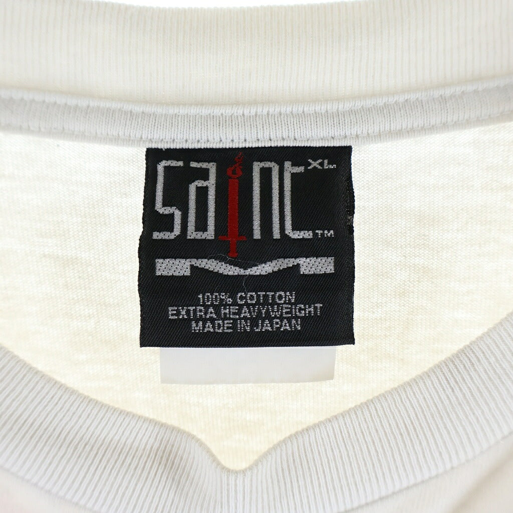 SAINT MICHAEL(セントマイケル) 24SS SWEET SAINT ロゴプリント 半袖Tシャツ カットソー ホワイト SM-YS8-0000-008