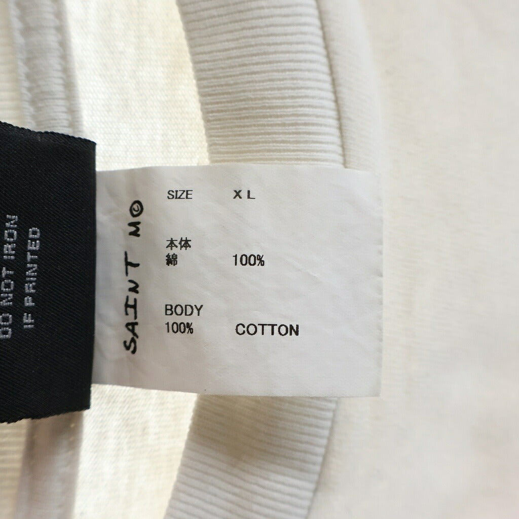 SAINT MICHAEL(セントマイケル) 24SS SWEET SAINT ロゴプリント 半袖Tシャツ カットソー ホワイト SM-YS8-0000-008