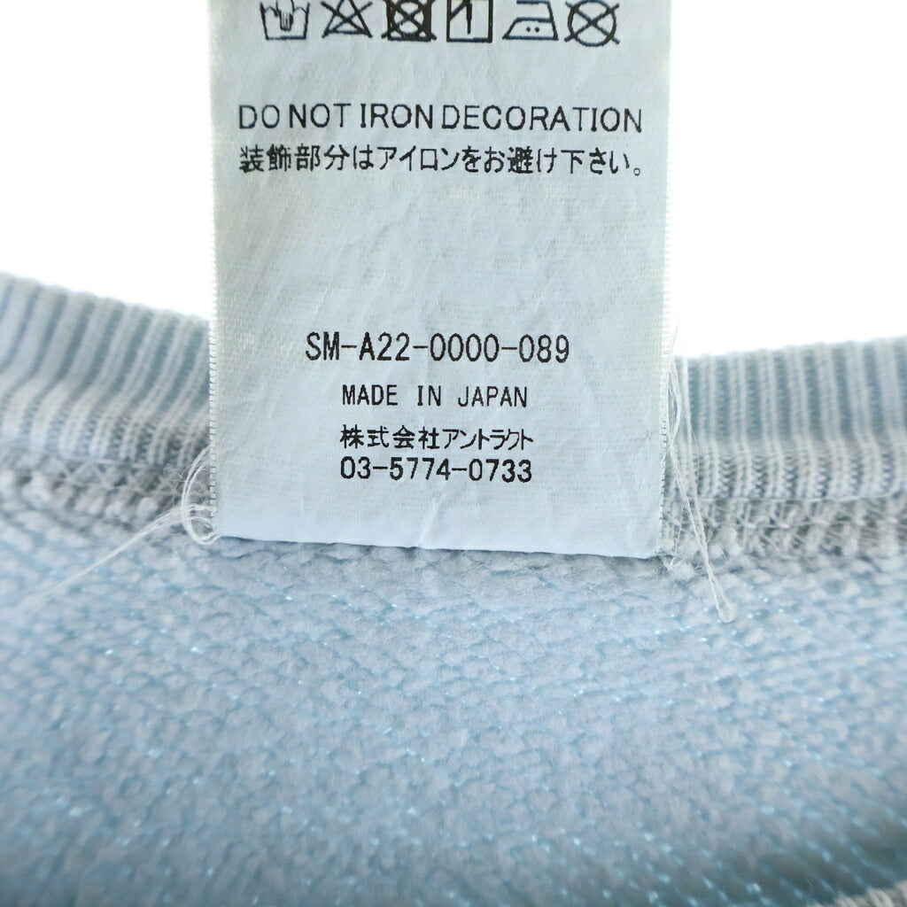 SAINT MICHAEL(セントマイケル) 22AW ×DENIM TEARS DT SWT SHIRT デニムティアーズ ロゴプリント スウェットトレーナー ブルー SM-A22-0000-089