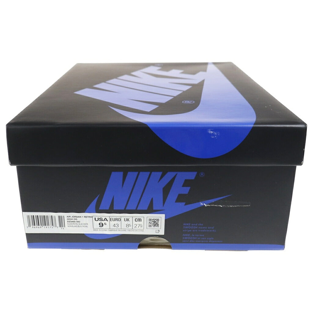 NIKE(ナイキ) AIR JORDAN 1 RETRO HIGH OG ROYAL REIMAGINED エアジョーダン1 レトロ ロイヤルリイマジンド ハイカットスニーカー ブラック/ブルー US9.5/27.5cm DZ5485-042