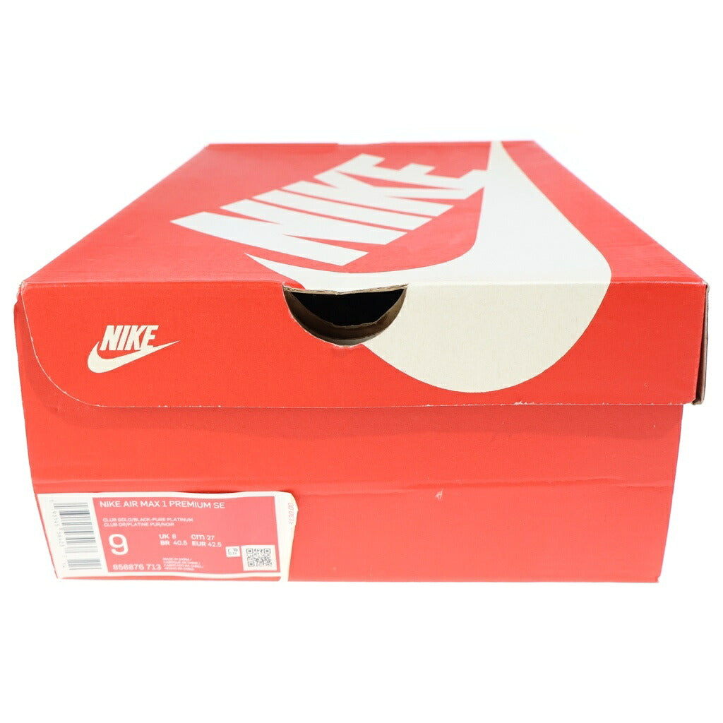 NIKE(ナイキ) AIR MAX 1 INSIDE OUT CLUB 858876-713 エアマックス1 インサイドアウトクラブ ローカットスニーカー ホワイト/ベージュ US9/27cm