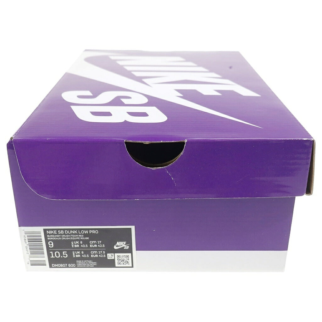 NIKE SB(ナイキエスビー) DUNK LOW CHERRY DM0807-600 ダンク チェリー ローカットスニーカー レッド/ブラウン US9/27cm