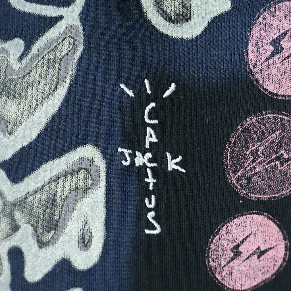 Cactus Jack(カクタスジャック) ×Fragment Desing Skeleton Zip Up Hoodie フラグメントデザイン スケルトン プリント スウェット ジップアップ パーカー ブラック