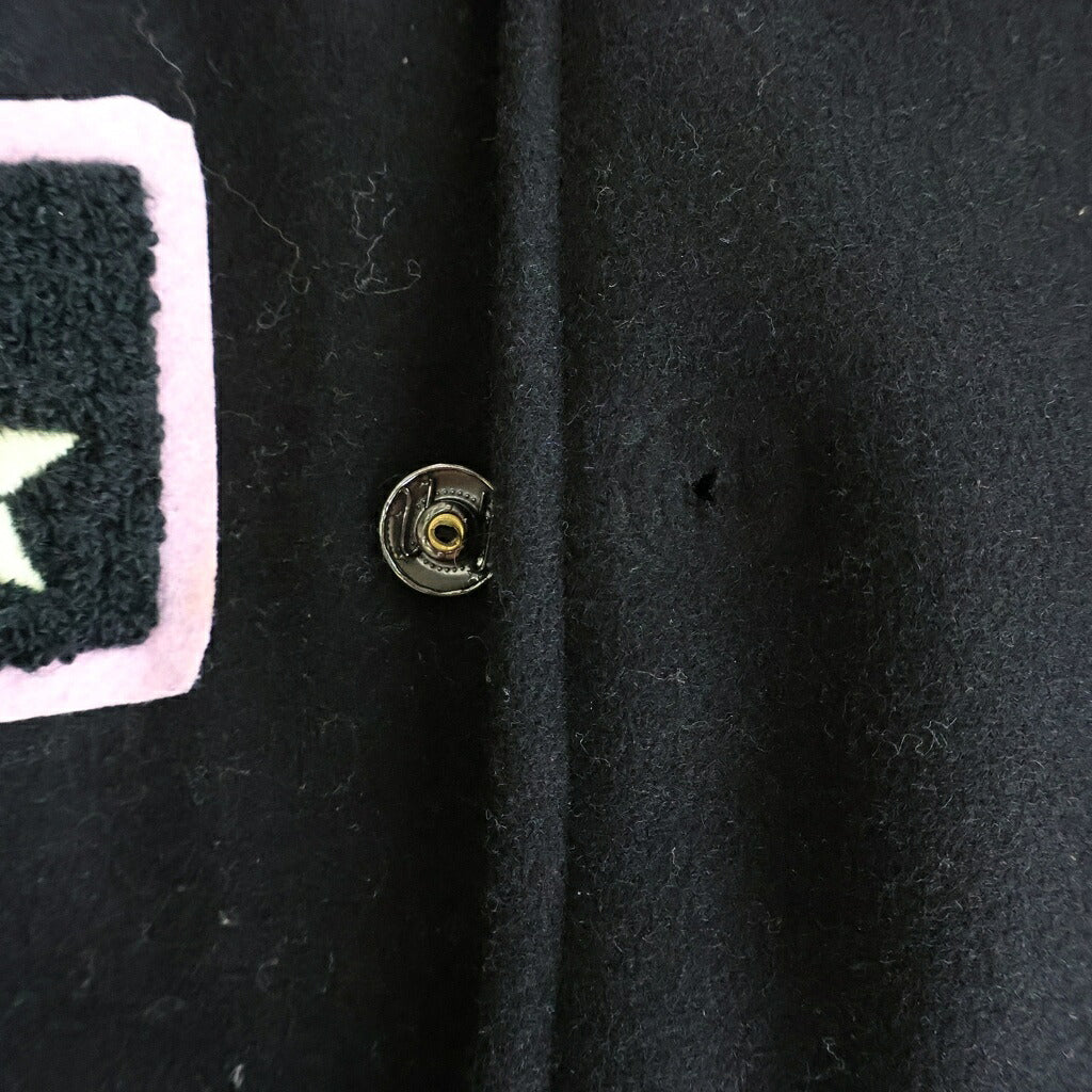 Cactus Jack(カクタスジャック) 21SS ×FRAGMENT DESIGN MANIFEST LETTERMAN JACKET フラグメントデザイン マニフェスト レターマン レザー ジャケット スタジャン ブルゾン ブラック