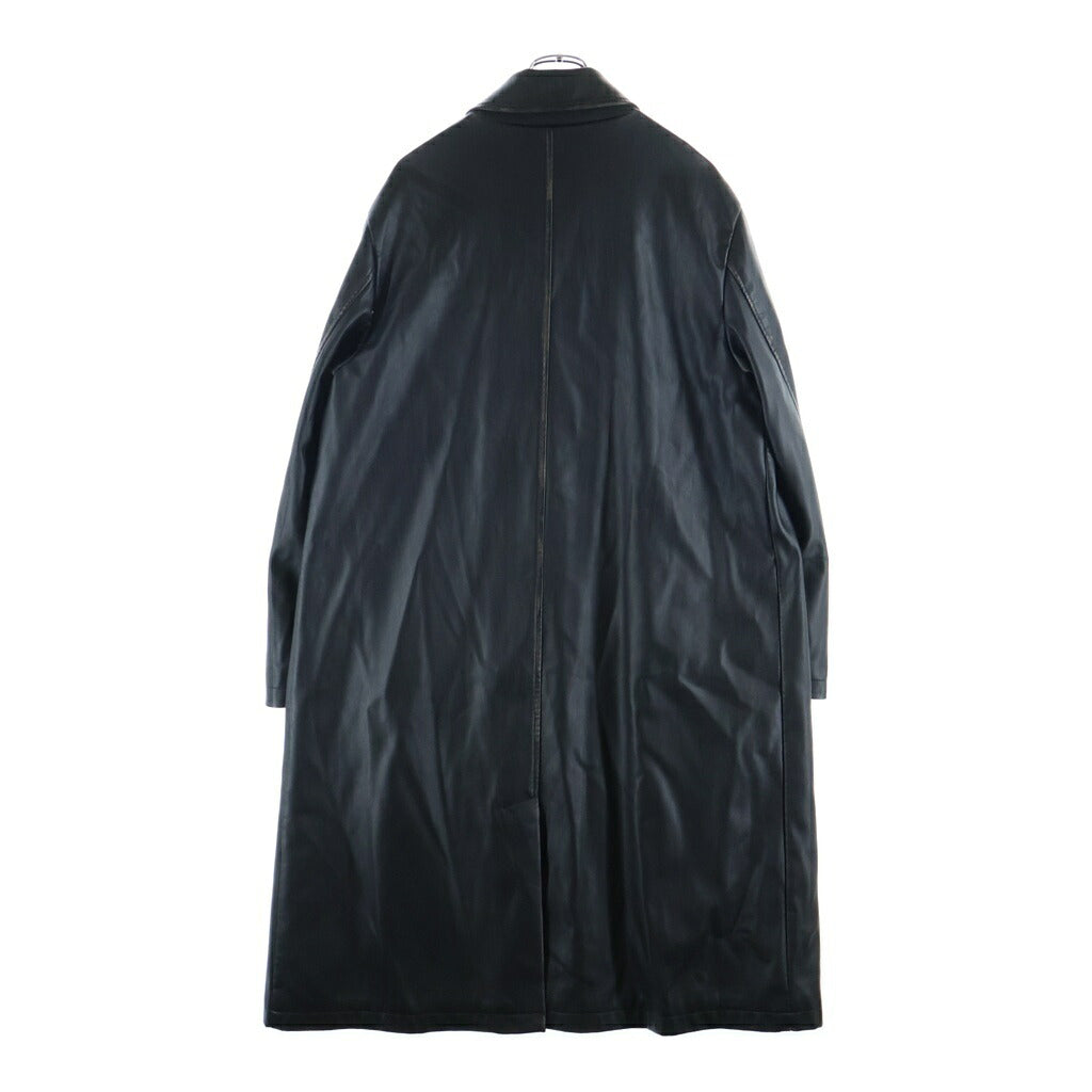 DIESEL(ディーゼル) J-RIVERS ユーズド加工 フェイクレザー ステンカラーコート ブラック A18496