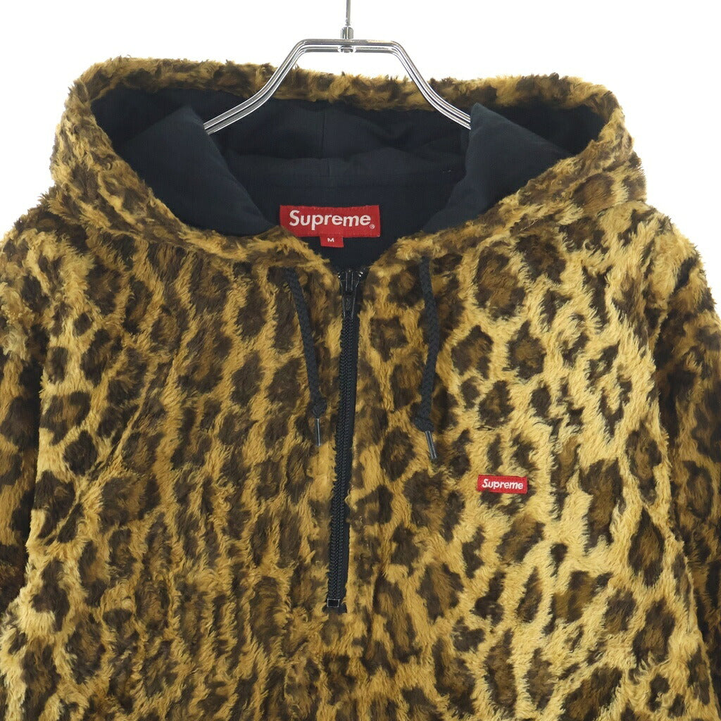 SUPREME(シュプリーム) 14SS Fur Pullover Leopard ファー レオパード フーディ ハーフジップ プルオーバー ブラウン/ブラック