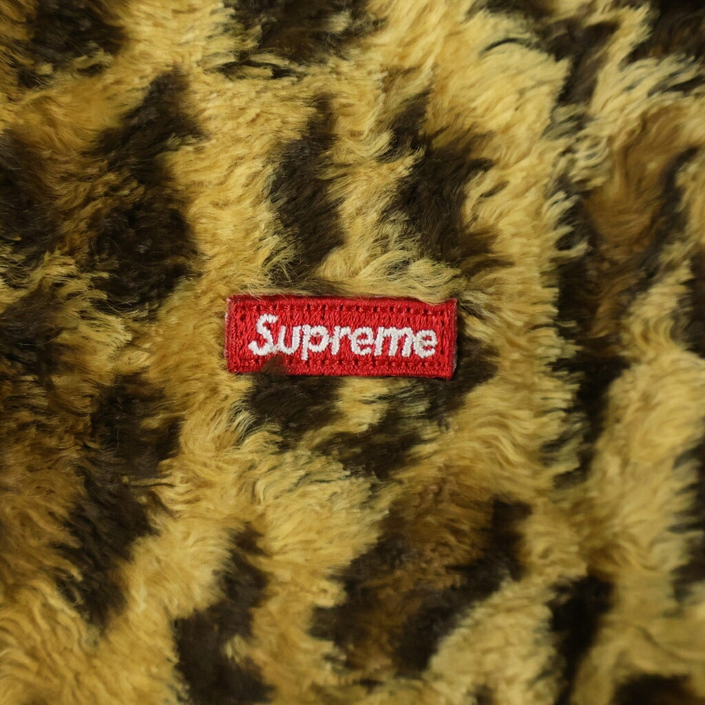 SUPREME(シュプリーム) 14SS Fur Pullover Leopard ファー レオパード フーディ ハーフジップ プルオーバー ブラウン/ブラック