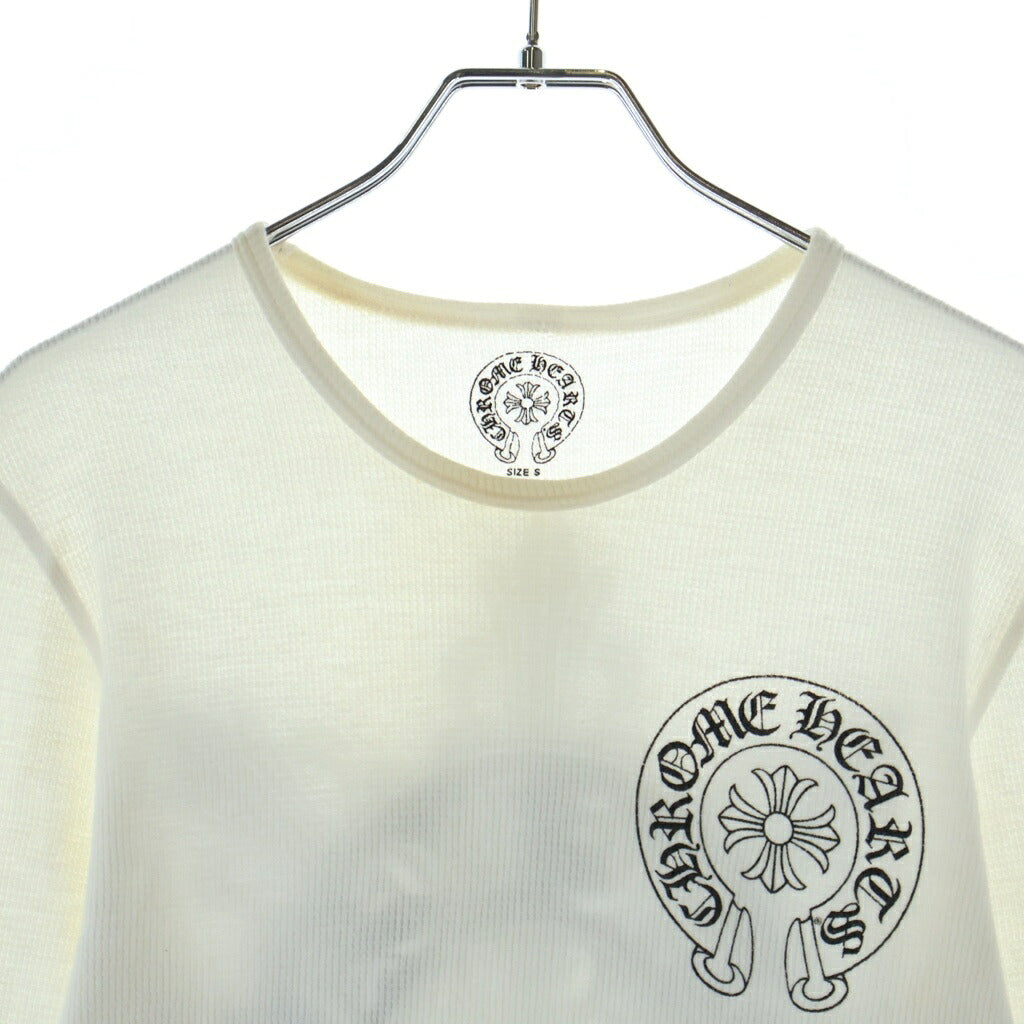 CHROME HEARTS(クロムハーツ) OLD THERMAL HORSESHOE L/S オールド ホースシュープリントデザイン ロングスリーブ サーマル 長袖 ホワイト
