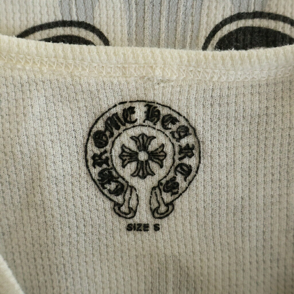 CHROME HEARTS(クロムハーツ) OLD THERMAL HORSESHOE L/S オールド ホースシュープリントデザイン ロングスリーブ サーマル 長袖 ホワイト