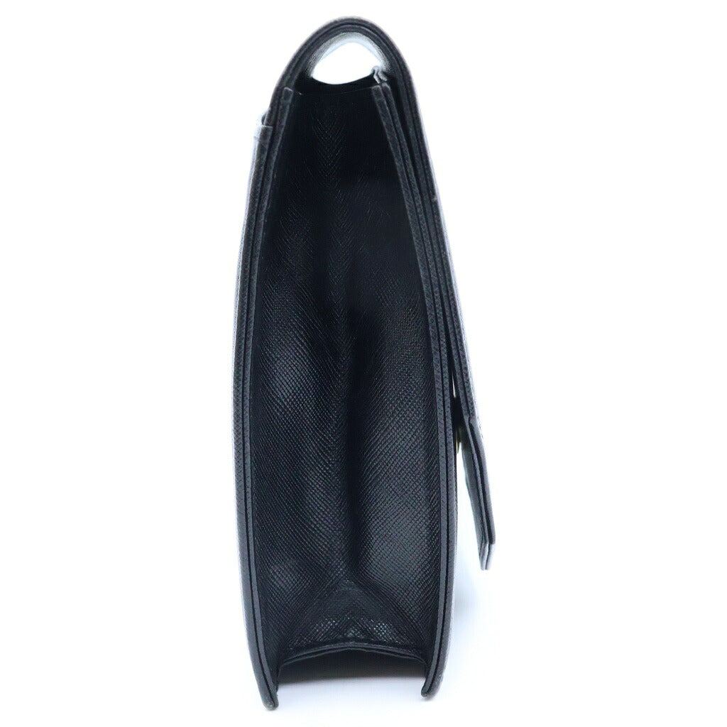 YVES SAINT LAURENT(イヴサンローラン) YSLロゴ カサンドラロゴ レザー クラッチバッグ ブラック
