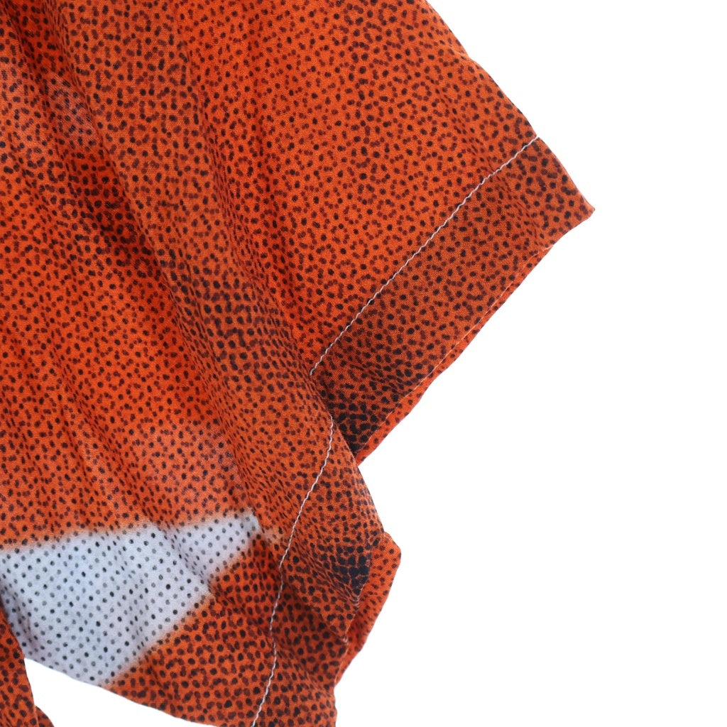 STUSSY(ステューシー) HALFTONE FLOWER ボタンフライ オープンカラー フロントプリント 半袖カットソー シャツ ブルー/レッド 1110230