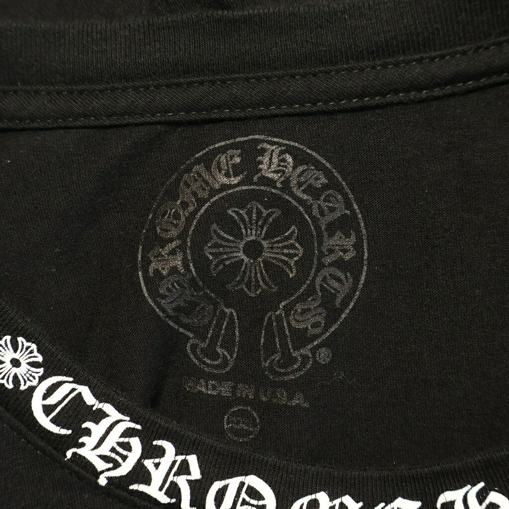 CHROME HEARTS(クロムハーツ) NECK LOGO S/S T-SHIRT ネックロゴプリント 胸ポケット 半袖Tシャツ カットソー ブラック