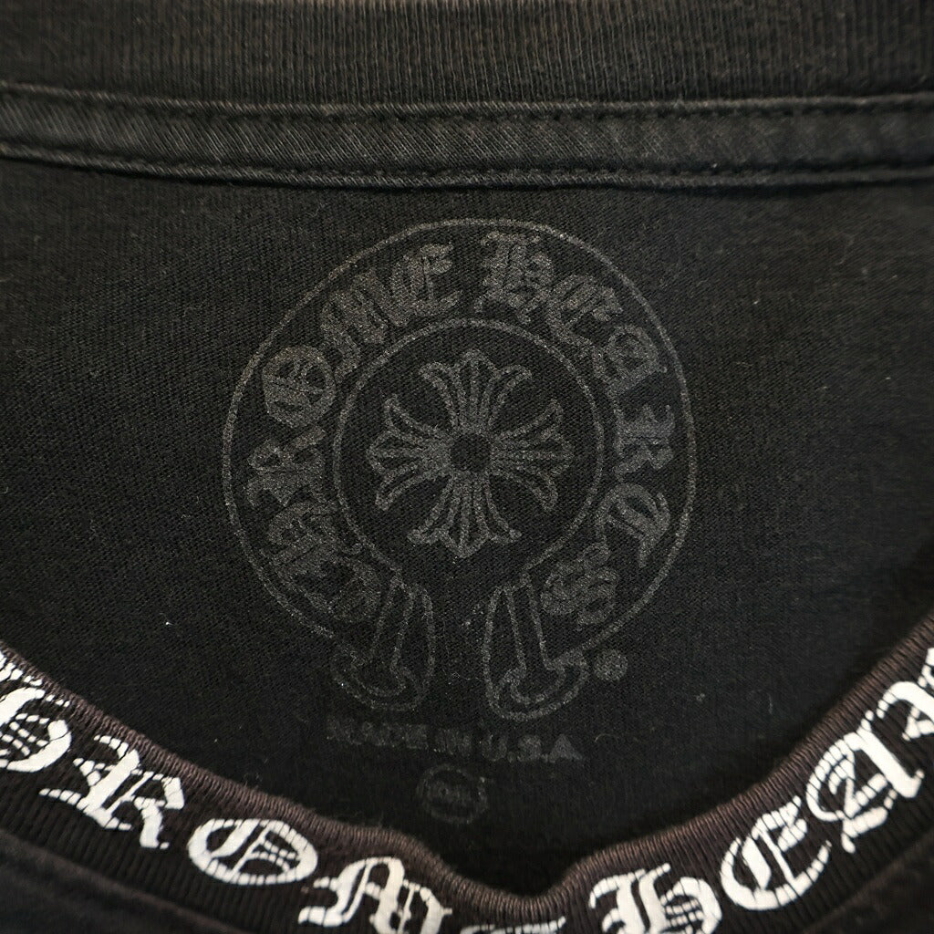 CHROME HEARTS(クロムハーツ) NECK LOGO S/S T-SHIRT ネックロゴプリント 胸ポケット 半袖Tシャツ カットソー ブラック