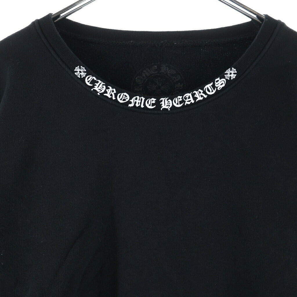 CHROME HEARTS(クロムハーツ) NECK LOGO CREWNECK SWEATSHIRT ネックロゴ クルーネック スウェットトレーナー ブラック