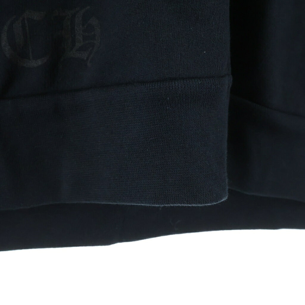 CHROME HEARTS(クロムハーツ) SWTSHRT HD ZIP 袖フローラルバックホースシュープリントダガージップパーカー ブラック/ピンク