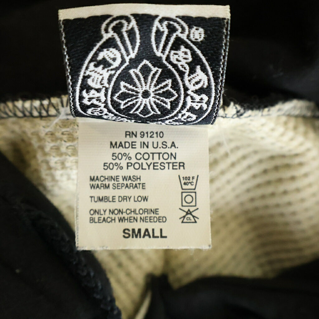CHROME HEARTS(クロムハーツ) OLD SWTSHRT HD ZIP オールド 裏地サーマル 袖ロゴ ホースシュープリント ダガージップフーディ パーカー ブラック